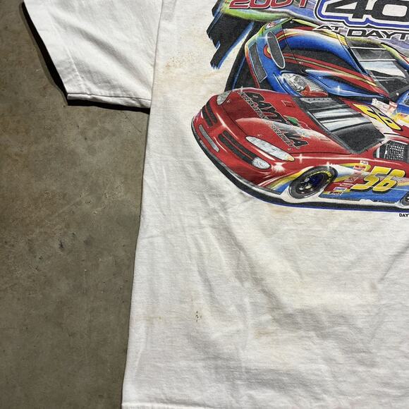 Vintage 2000s Daytona 400 White Nascar Racing T-Shirt - Picture 5 of 6